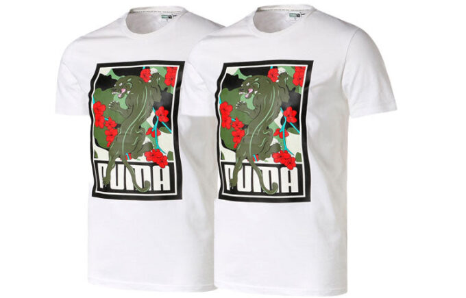 Sakura Pack Graphic Crew T-skjorte «Hvit Svart Rød»
