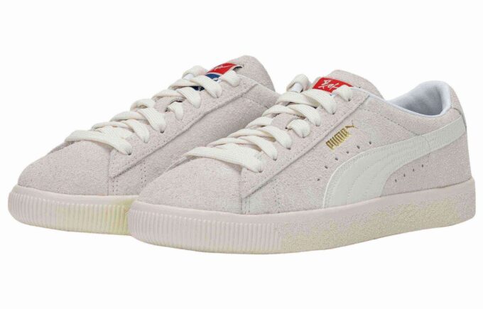 Semsket skinn Vintage Korea &laquo;Lilla Hvit&raquo;