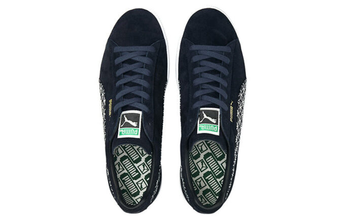 Semsket skinn Vintage Laget i Japan &laquo;Sashiko – Intens Blå&raquo;