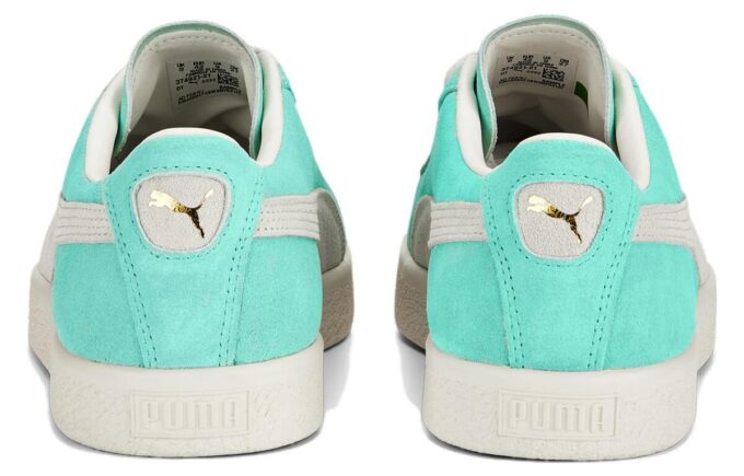Semsket skinn vintage &laquo;Mint Frosted Elfenben&raquo;