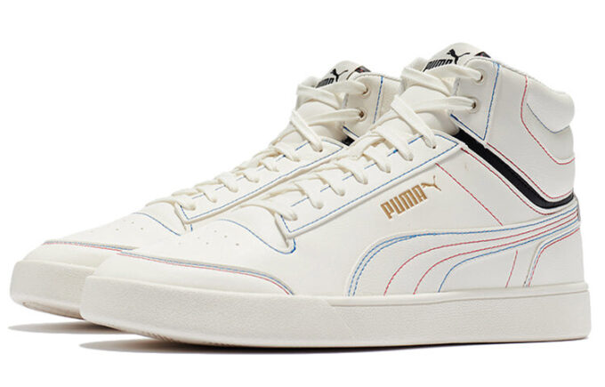 Shuffle Mid &laquo;Hvit Multi Stitch&raquo;