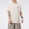 Sport Alfabet Tegneserie Trykk Rund Hals Kortermet Beige