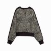 T7 Leopard Luxe Dame Genser med dyreprint og rund hals