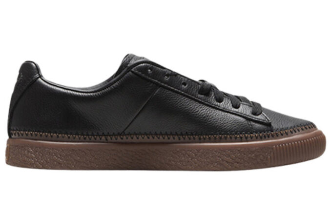 Unisex Basket Stitched Low-Top Sneakers Svart/Brun