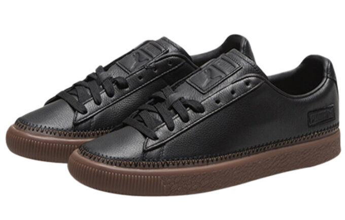 Unisex Basket Stitched Low-Top Sneakers Svart/Brun