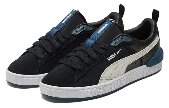 Unisex semskede blokksneakers i svart
