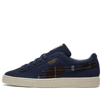Unisex semskede klassiske flanellsneakers i blått