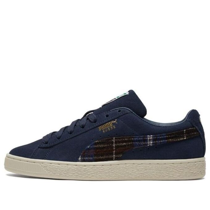 Unisex semskede klassiske flanellsneakers i blått