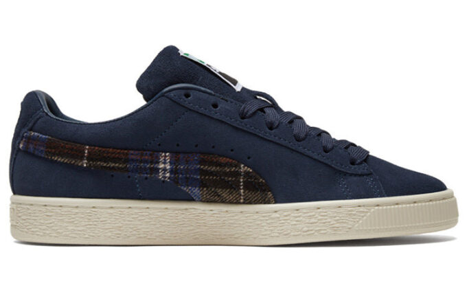 Unisex semskede klassiske flanellsneakers i blått