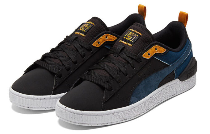Unisex Suede Bloc Low-Top Sneakers Blå/Svart