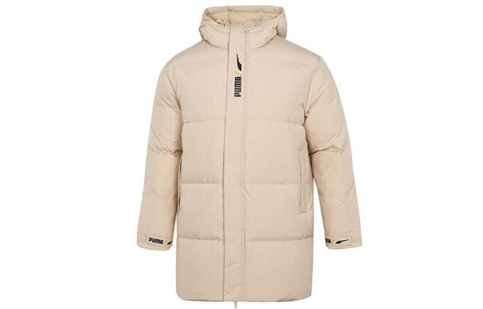 Vindtett dunjakke i beige