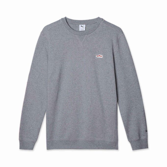 Wardrobe Essentials Semsket genser med rund hals for menn