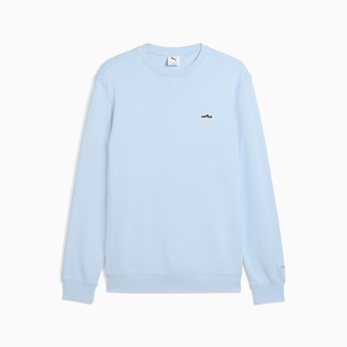Wardrobe Essentials Semsket genser med rund hals for menn