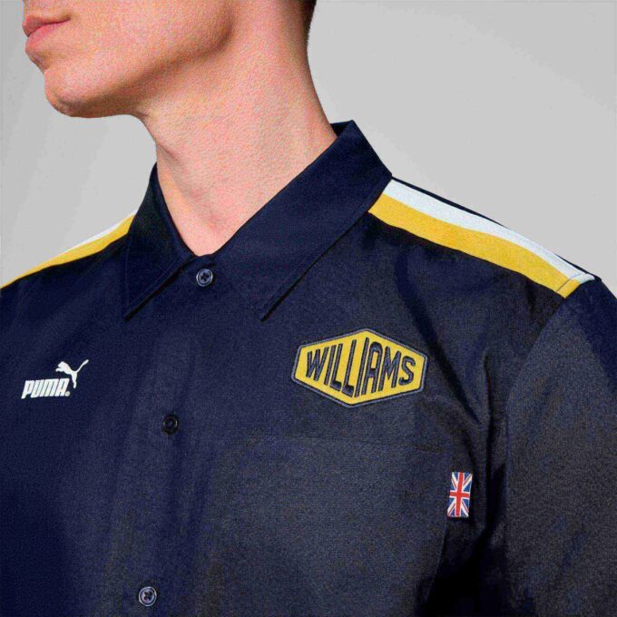 Williams Racing Herre T-skjorte med knapper foran