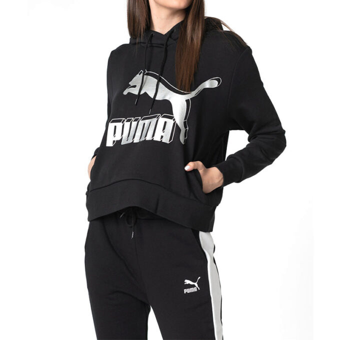 (WMNS) Avslappet sport svart hettegenser