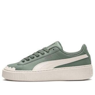 (WMNS) Basket Platform Scallop Sneakers Grønn/Hvit