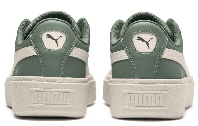 (WMNS) Basket Platform Scallop Sneakers Grønn/Hvit