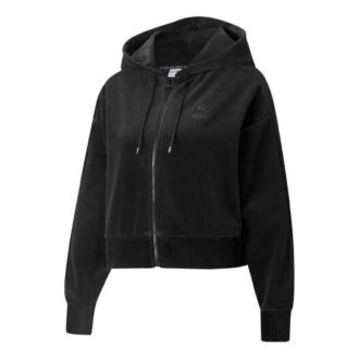 (WMNS) Casual Brodert Glidelås Kort Hettejakke Svart