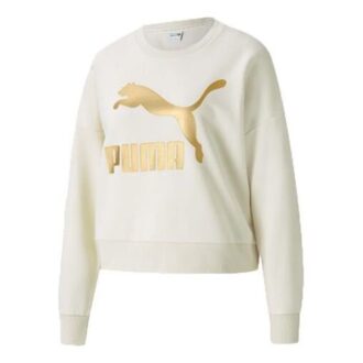 (WMNS) Classics Logo Print Rundhalset Genser Elfenben