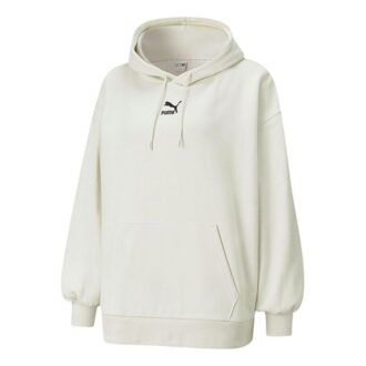 (WMNS) Classics Oversized Logo Print Plus Fleece Keep Warm Hettegenser Grå