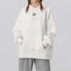 (WMNS) Classics Oversized Logo Print Plus Fleece Keep Warm Hettegenser Grå