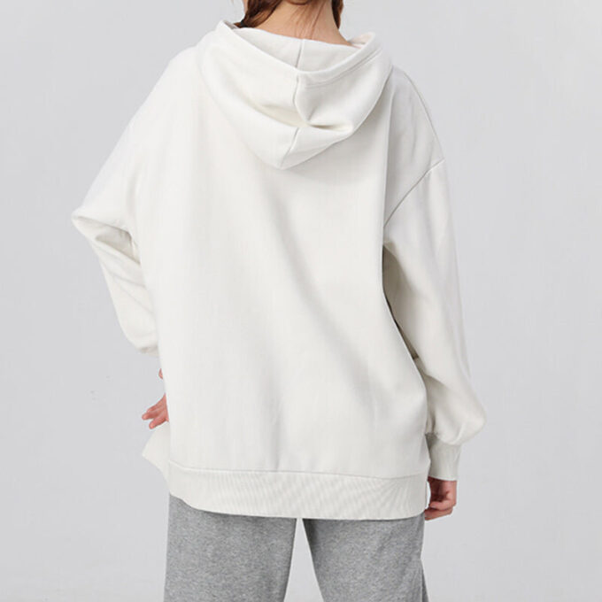 (WMNS) Classics Oversized Logo Print Plus Fleece Keep Warm Hettegenser Grå