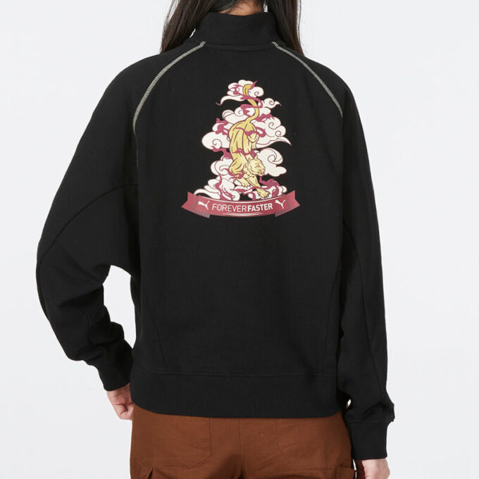 (WMNS) Das Cc Graphic Half-Zip Genser «Svart»