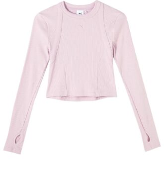 (WMNS) Ensfarget T-skjorte med lange ermer «Rosa»