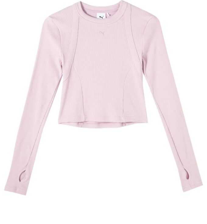 (WMNS) Ensfarget T-skjorte med lange ermer «Rosa»