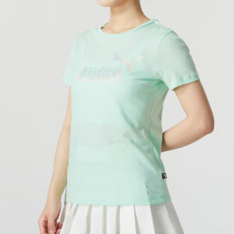 (WMNS) Essentials Logo T-skjorte «Grønn Sølv»
