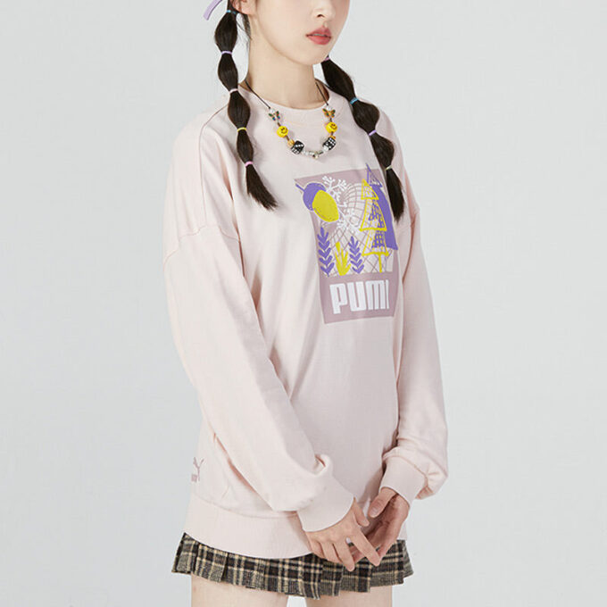 (WMNS) FF Bubble Sleeve Crew Neck Genser «Rosa»