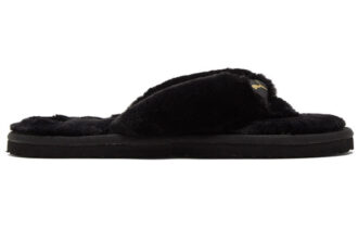 (WMNS) Fluff Flip Slide «Black Team Gold»
