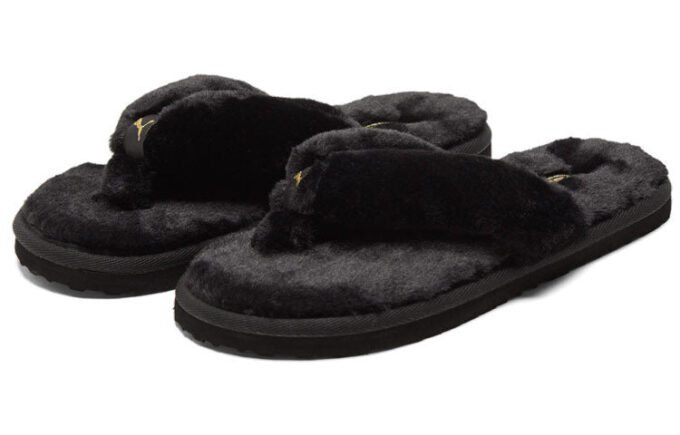 (WMNS) Fluff Flip Slide «Black Team Gold»