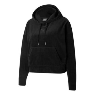 (WMNS) Hennes velour-hettegenser «Svart»
