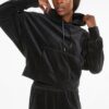 (WMNS) Hennes velour-hettegenser «Svart»