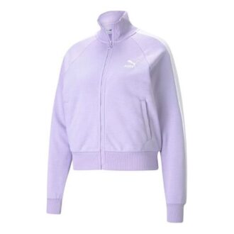 (WMNS) Iconic T7 Brodert Logo Stand-up Krage Jakke Lilla