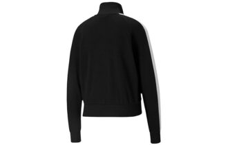 (WMNS) Ikonisk T7-logotrykksjakke med ståkrage, svart
