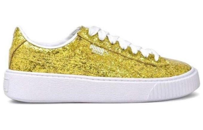 (WMNS) Kurv Platform Glitter &laquo;Gull&raquo;