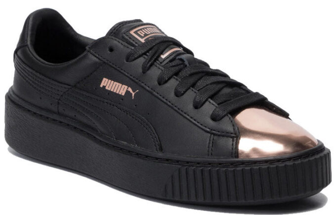 (WMNS) Kurv Platform Metallic &laquo;Svart Rosegull&raquo;