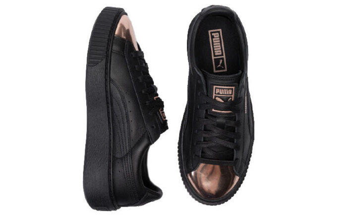 (WMNS) Kurv Platform Metallic &laquo;Svart Rosegull&raquo;