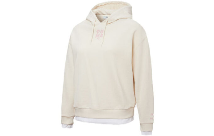 (WMNS) Lagdelt Print Fake Two Hettegenser Hvit
