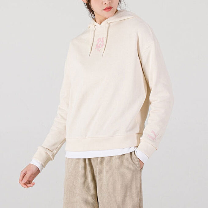 (WMNS) Lagdelt Print Fake Two Hettegenser Hvit