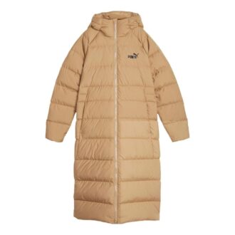 (WMNS) Lang dunfrakk med hette «Beige»