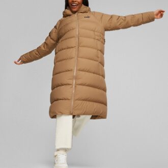 (WMNS) Lang dunfrakk med hette «Beige»