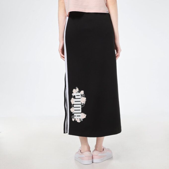 (WMNS) Langt skjørt med logotrykk, svart