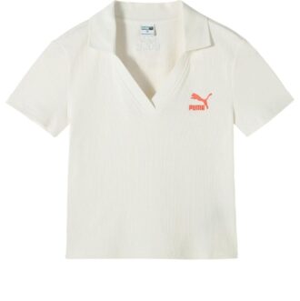 (WMNS) Logo Poloskjorte «Beige Rød»