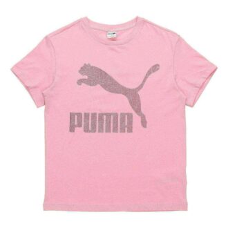 (WMNS) Logotrykk T-skjorte med rund hals, rosa