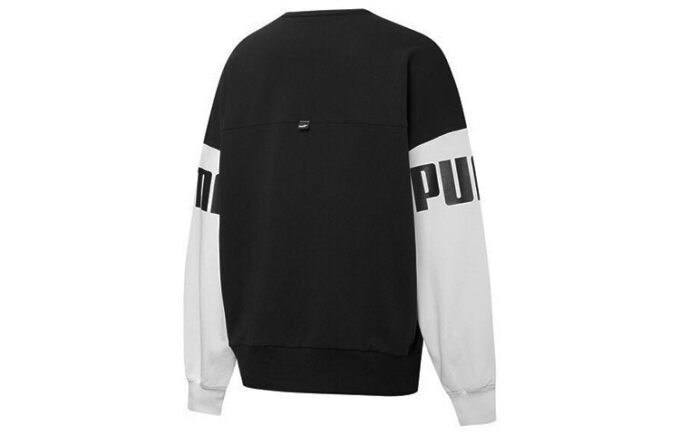 (WMNS) Power Color Blocking Crew Logo Print GenserSvart
