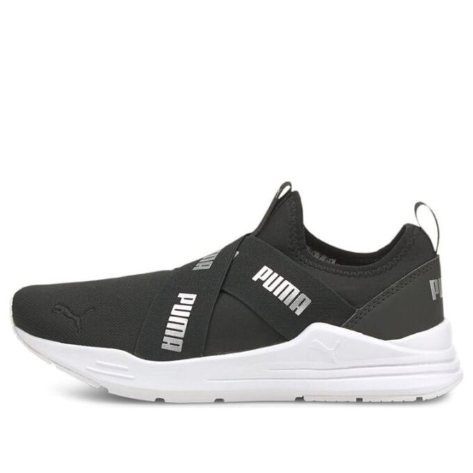 (WMNS) Running Slip-On med kabel «Svart sølv»