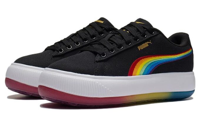 (WMNS) Semskede Mayu Prism Lave Skateboardsko med Tykk Sål, Svart